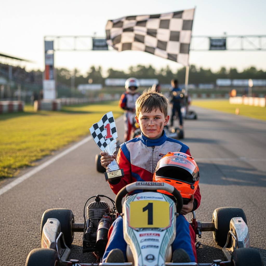 Owen Frontier, 10 ans, déjà champion en titre du championnat de karting